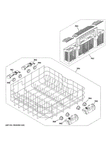 Lower Rack Assembly parts for Ge Dishwasher GDF550PGR6WW from AppliancePartsPros.com