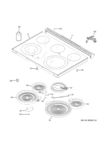 Cooktop parts for Ge Range JS760DP3WW from AppliancePartsPros.com