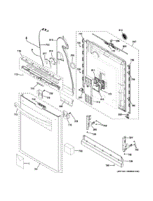 Escutcheon & Door Assembly parts for Ge Dishwasher PDT775SYNBFS from AppliancePartsPros.com