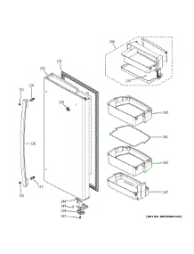 Fresh Food Door Rh parts for Ge Refrigerator PYE22KBLITS from AppliancePartsPros.com