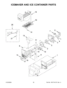 Icemaker And Ice Container Parts parts for Whirlpool Refrigerator WRF555SDHV10 from AppliancePartsPros.com