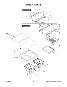 04 - Shelf Parts parts for Whirlpool Refrigerator WRT518SZFM04 from AppliancePartsPros.com