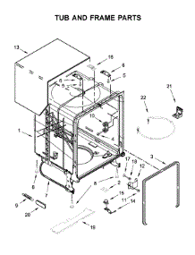 Tub And Frame Parts parts for Whirlpool Dishwasher WDT720PADM3 from AppliancePartsPros.com