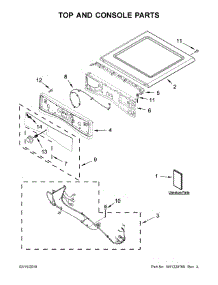 Top And Console Parts parts for Whirlpool Dryer YWED85HEFW2 from AppliancePartsPros.com