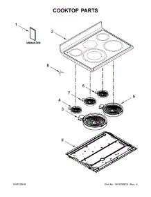 Cooktop Parts parts for Whirlpool Range WGE745C0FE01 from AppliancePartsPros.com