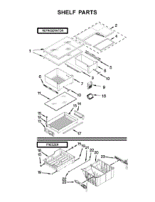 Shelf Parts parts for Whirlpool Refrigerator WRF560SEHB00 from AppliancePartsPros.com