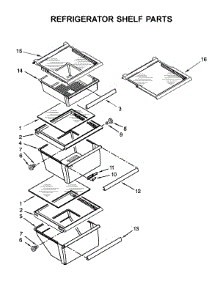 Refrigerator Shelf Parts parts for Whirlpool Refrigerator 5WRS25FDFG00 from AppliancePartsPros.com