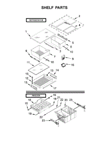 Shelf Parts parts for Whirlpool Refrigerator WRFA60SFHN00 from AppliancePartsPros.com