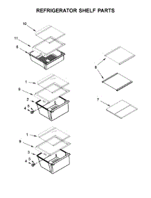 Refrigerator Shelf Parts parts for Whirlpool Refrigerator WRS555SIHB00 from AppliancePartsPros.com