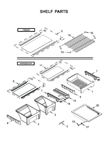 Shelf Parts parts for Whirlpool Refrigerator WRT311FZDM01 from AppliancePartsPros.com