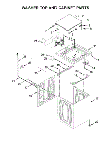 Washer Top And Cabinet Parts parts for Whirlpool Washer Dryer Combo WGT4027HW0 from AppliancePartsPros.com