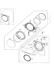 Front / Door Assy parts for Samsung Dryer DV448AGE/XAA-02 from AppliancePartsPros.com