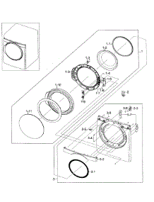Front / Door Assy parts for Samsung Dryer DV448AGE/XAA-01 from AppliancePartsPros.com