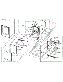 Front / Door Assy parts for Samsung Dryer DV422GWHDWR/AA-01 from AppliancePartsPros.com