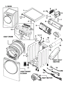Main Assy parts for Samsung Dryer DV337AEL/XAA-00 from AppliancePartsPros.com