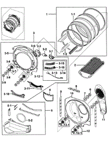 Drum Assy parts for Samsung Dryer DV209AGW/XAA-00 from AppliancePartsPros.com