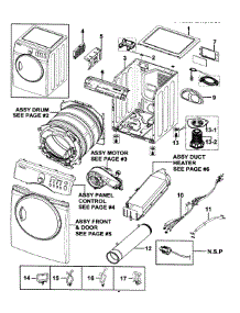Main Assy parts for Samsung Dryer DV218AEW/XAA-00 from AppliancePartsPros.com