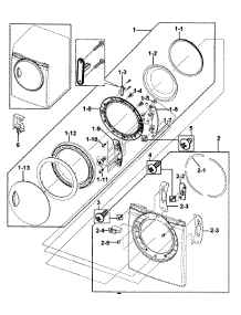 Door Assy parts for Samsung Dryer DV218AEW/XAA-00 from AppliancePartsPros.com