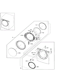 Frame Front & Door parts for Samsung Dryer DV330AEB/XAA-02 from AppliancePartsPros.com