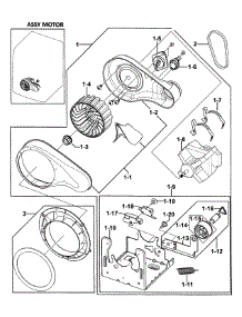 Motor Assy parts for Samsung Dryer DV350AEP/XAA-00 from AppliancePartsPros.com
