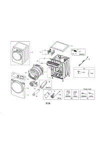 Main Unit parts for Samsung Dryer DVG45N5300W/A3-00 from AppliancePartsPros.com