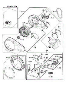 Motor Assy parts for Samsung Dryer DV350AGR/XAA-00 from AppliancePartsPros.com