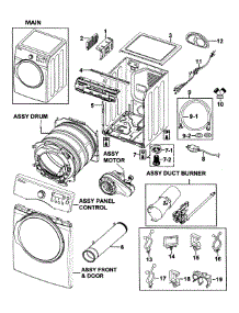 Main Assy parts for Samsung Dryer DV350AGW/XAA-00 from AppliancePartsPros.com