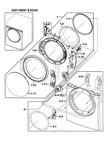 Door Assy parts for Samsung Dryer DV350AGW/XAA-00 from AppliancePartsPros.com