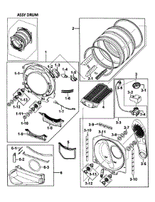 Drum Assy parts for Samsung Dryer DV350AER/XAA-00 from AppliancePartsPros.com