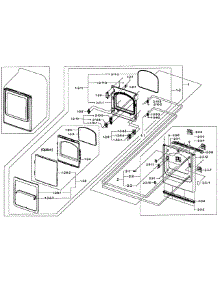 Front / Door Assy parts for Samsung Dryer DV50F9A8GVP/A2-01 from AppliancePartsPros.com