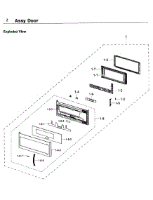 Door parts for Samsung Microwave ME21K7010DS/AA-00 from AppliancePartsPros.com