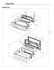 Door parts for Samsung Range NX58K9850SG/AA-00 from AppliancePartsPros.com