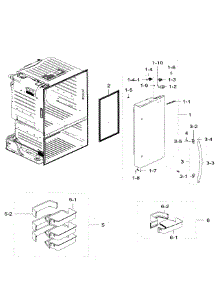 Right Door parts for Samsung Refrigerator RF28HFEDTSR/AA-06 from AppliancePartsPros.com