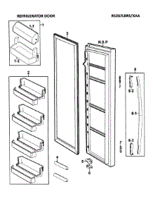 Right Door parts for Samsung Refrigerator RS267LBRS/XAA-00 from AppliancePartsPros.com
