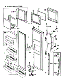 Right Door parts for Samsung Refrigerator RS2578WW/XAA-00 from AppliancePartsPros.com