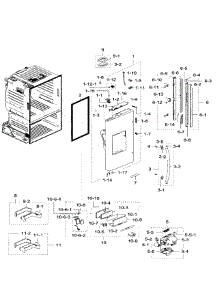 Left Door parts for Samsung Refrigerator RF28HFEDTSR/AA-08 from AppliancePartsPros.com