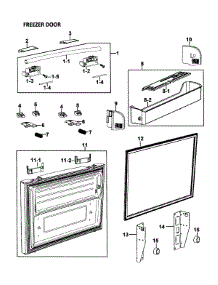 Freezer Door parts for Samsung Refrigerator RF26VABPN/XAA-00 from AppliancePartsPros.com