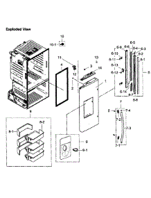 Left Door parts for Samsung Refrigerator RF261BEAESP/AA-01 from AppliancePartsPros.com