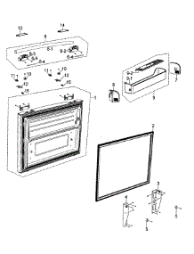 Freezer Door parts for Samsung Refrigerator RF266AZWP/XAA-00 from AppliancePartsPros.com