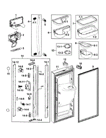 Refrigerator Door-L parts for Samsung Refrigerator RF267AZPN/XAA-00 from AppliancePartsPros.com