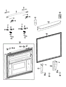 Freezer Door parts for Samsung Refrigerator RFG237AABP/XAA-00 from AppliancePartsPros.com