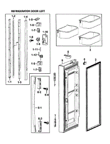 Left Door parts for Samsung Refrigerator RF266AARS/XAA-00 from AppliancePartsPros.com