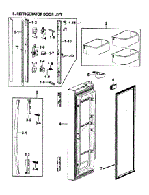 Left Door parts for Samsung Refrigerator RF266ADRS/XAA-00 from AppliancePartsPros.com