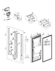 Left Door parts for Samsung Refrigerator RF268ACWP/XAA-00 from AppliancePartsPros.com