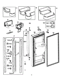 Left Door parts for Samsung Refrigerator RFG237AAWP/XAA-00 from AppliancePartsPros.com