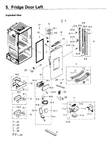 Fridge Door L parts for Samsung Refrigerator RF263BEAESR/AA-02 from AppliancePartsPros.com