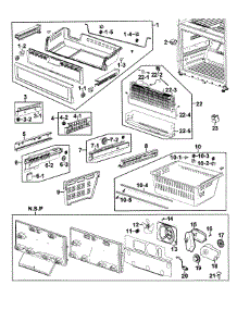 Freezer parts for Samsung Refrigerator RF267AERS/XAA-00 from AppliancePartsPros.com