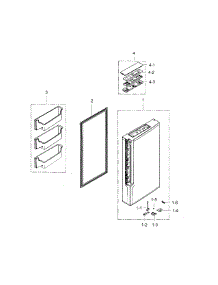 Freezer Door Right parts for Samsung Refrigerator RF34H9950S4/AA-00 from AppliancePartsPros.com
