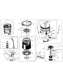 Tub Assy parts for Samsung Washer WA5451ANW/XAA-02 from AppliancePartsPros.com