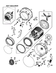 Drum Assy parts for Samsung Washer WF328AAW/XAA-01 from AppliancePartsPros.com